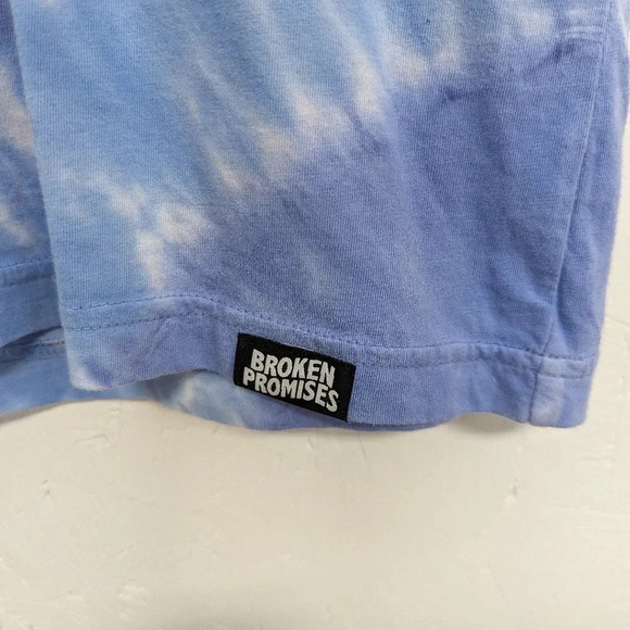 Tie dye blue & purple Broken Promises Grim Reaper T shirt Men's size small G10 - Picture 4 of 8